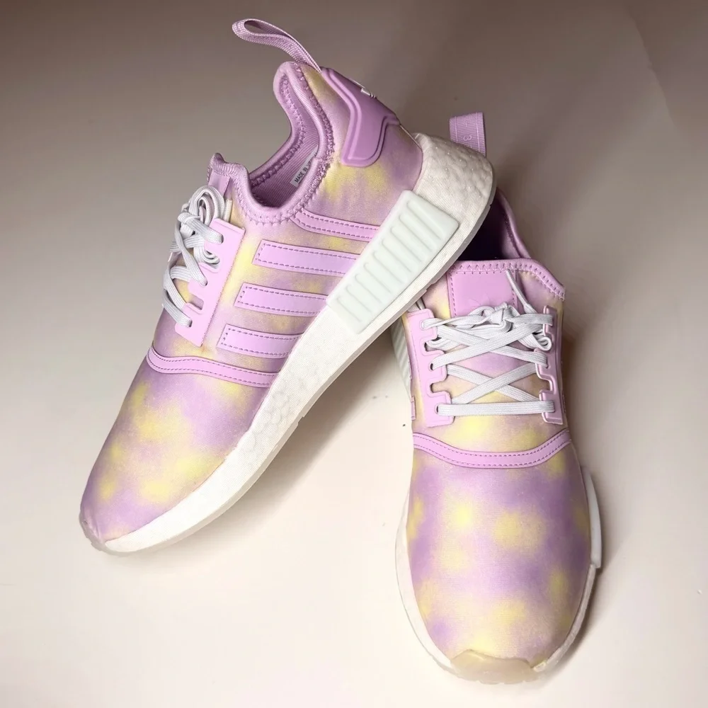 Adidas Youth NMD R1 Bliss Lilac Pink & Yellow Athletic Sneaker Size- 6.5